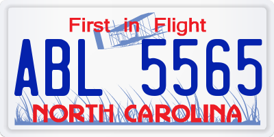 NC license plate ABL5565