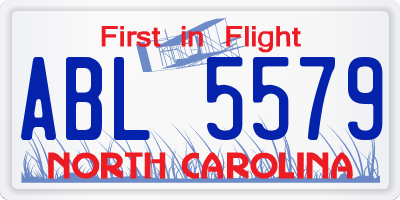 NC license plate ABL5579