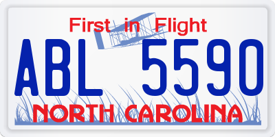 NC license plate ABL5590