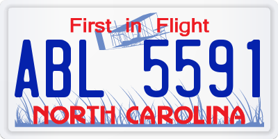NC license plate ABL5591