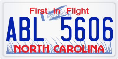 NC license plate ABL5606