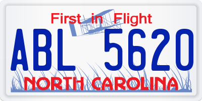 NC license plate ABL5620
