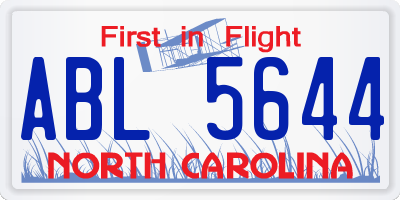 NC license plate ABL5644