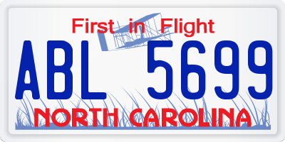 NC license plate ABL5699
