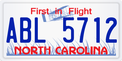 NC license plate ABL5712