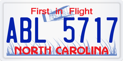 NC license plate ABL5717