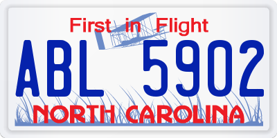 NC license plate ABL5902