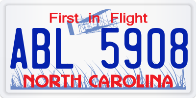 NC license plate ABL5908