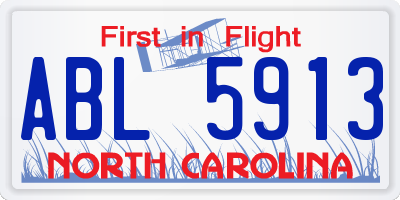 NC license plate ABL5913