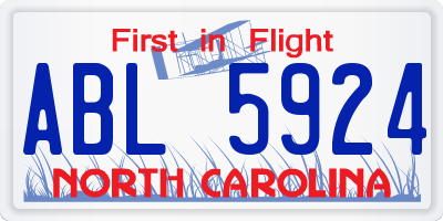 NC license plate ABL5924