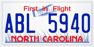 NC license plate ABL5940