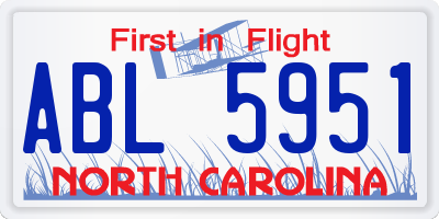 NC license plate ABL5951