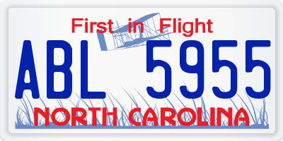 NC license plate ABL5955