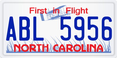 NC license plate ABL5956