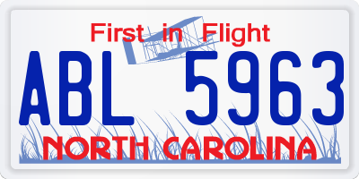 NC license plate ABL5963