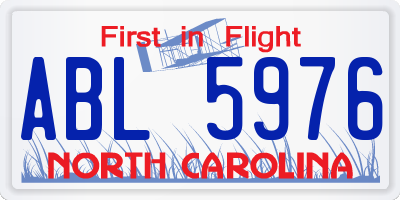 NC license plate ABL5976