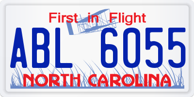NC license plate ABL6055