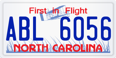 NC license plate ABL6056