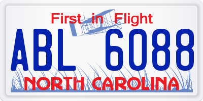 NC license plate ABL6088