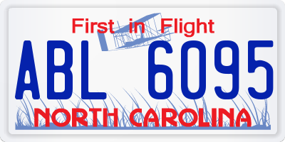 NC license plate ABL6095