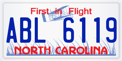 NC license plate ABL6119