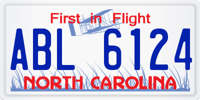 NC license plate ABL6124
