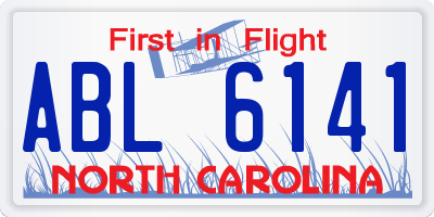 NC license plate ABL6141
