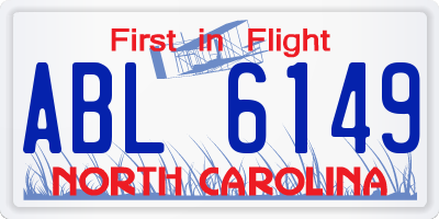 NC license plate ABL6149