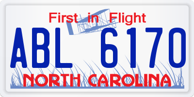 NC license plate ABL6170