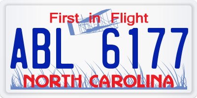 NC license plate ABL6177