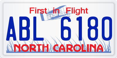 NC license plate ABL6180