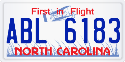 NC license plate ABL6183