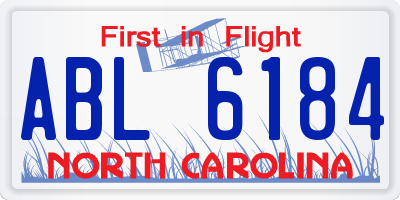 NC license plate ABL6184