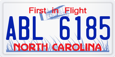 NC license plate ABL6185