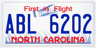 NC license plate ABL6202