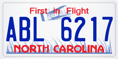 NC license plate ABL6217