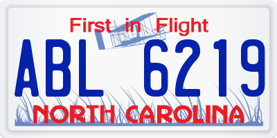 NC license plate ABL6219