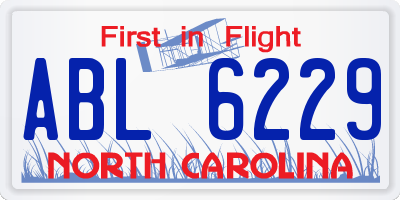 NC license plate ABL6229
