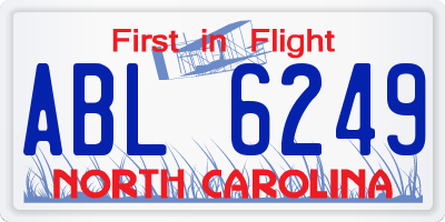 NC license plate ABL6249