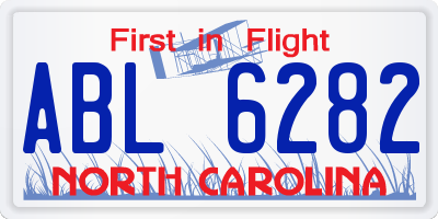 NC license plate ABL6282