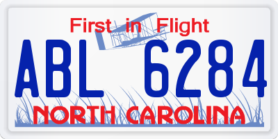 NC license plate ABL6284