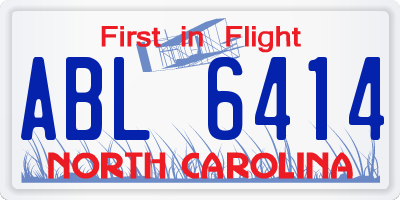 NC license plate ABL6414