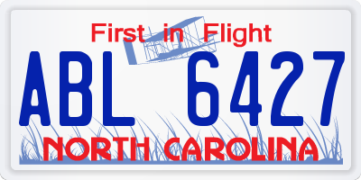 NC license plate ABL6427