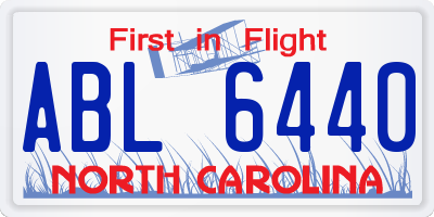 NC license plate ABL6440