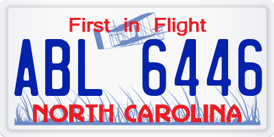 NC license plate ABL6446