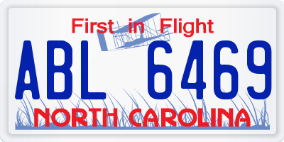 NC license plate ABL6469