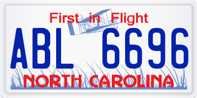 NC license plate ABL6696