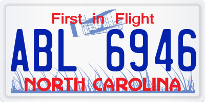 NC license plate ABL6946