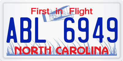 NC license plate ABL6949