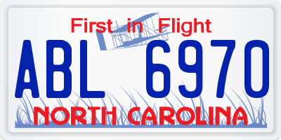 NC license plate ABL6970